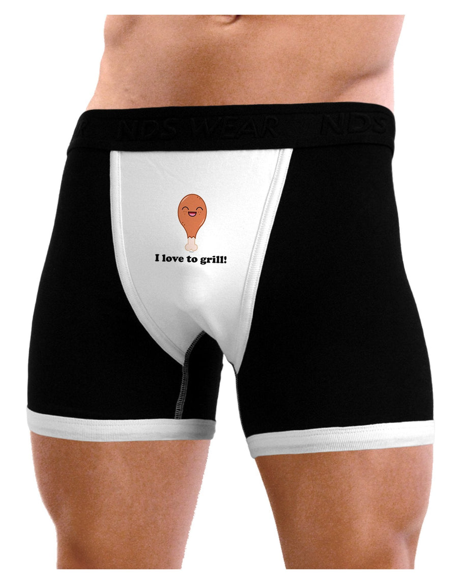 I Love to Grill Mens Boxer Brief Underwear-Boxer Briefs-NDS Wear-Black-with-White-Small-NDS WEAR