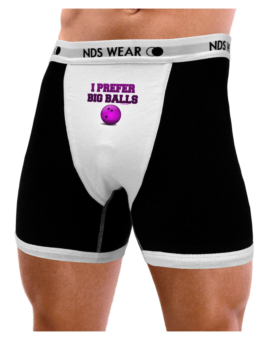 I Prefer Big Balls - Bowling Mens Boxer Brief Underwear-Boxer Briefs-NDS Wear-Black-with-White-Small-NDS WEAR