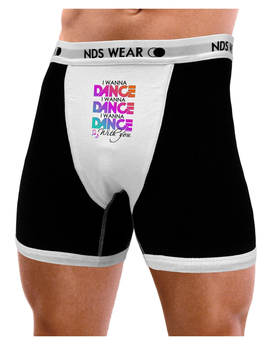 I Wanna Dance With You Mens Boxer Brief Underwear-Boxer Briefs-NDS Wear-Black-with-White-Small-NDS WEAR