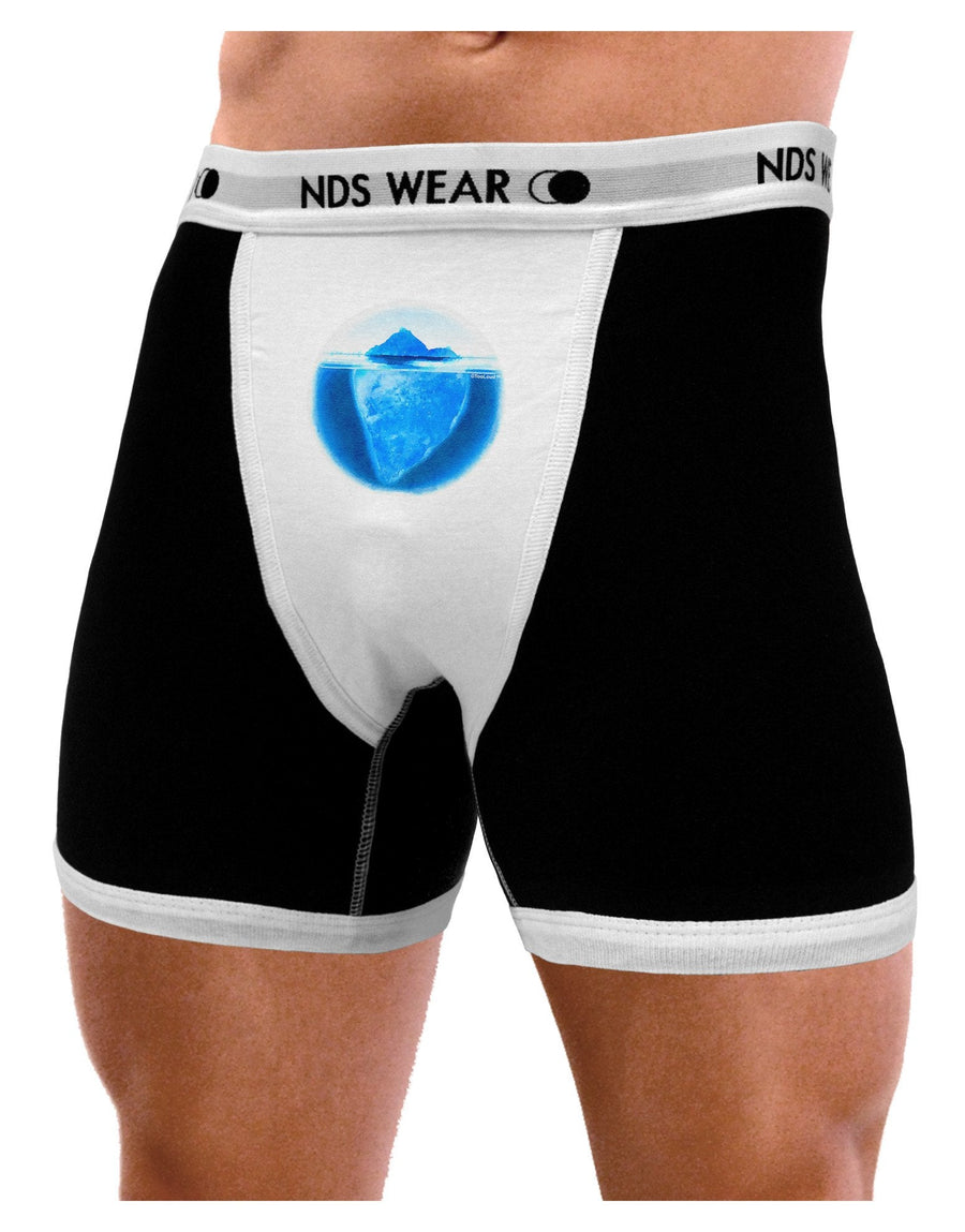 Iceberg Watercolor Mens Boxer Brief Underwear-Boxer Briefs-NDS Wear-Black-with-White-Small-NDS WEAR