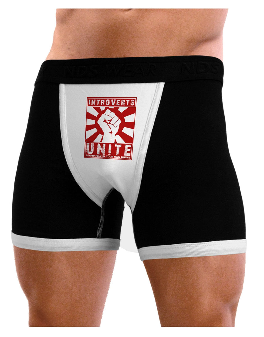 Introverts Unite Funny Mens Boxer Brief Underwear by TooLoud-NDS Wear-Black-with-White-Small-NDS WEAR