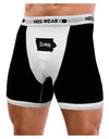 Iowa - United States Shape Mens Boxer Brief Underwear by TooLoud-Boxer Briefs-NDS Wear-Black-with-White-Small-NDS WEAR