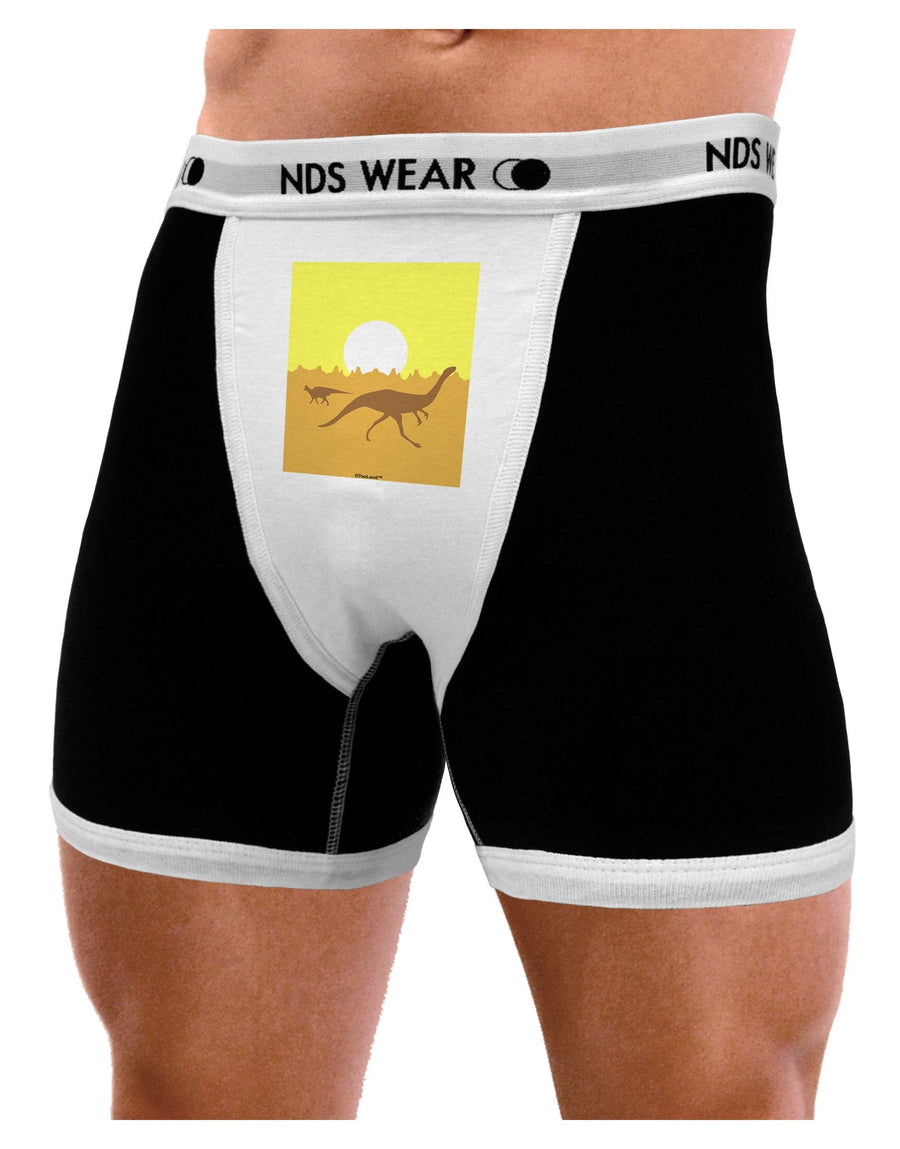 Jurassic Dinosaur Sunrise Mens Boxer Brief Underwear by TooLoud-Boxer Briefs-NDS Wear-Black-with-White-Small-NDS WEAR