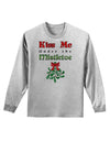 Kiss Me Under the Mistletoe Christmas Adult Long Sleeve Shirt-Long Sleeve Shirt-TooLoud-AshGray-Small-NDS WEAR
