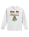 Kiss Me Under the Mistletoe Christmas Adult Long Sleeve Shirt-Long Sleeve Shirt-TooLoud-White-Small-NDS WEAR