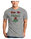 Kiss Me Under the Mistletoe Christmas Adult V-Neck T-shirt-Mens V-Neck-TooLoud-HeatherGray-Small-NDS WEAR