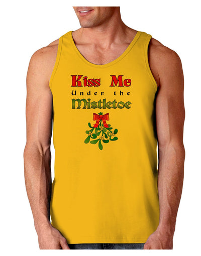 Kiss Me Under the Mistletoe Christmas Loose Tank Top-Loose Tank Top-TooLoud-Gold-Small-NDS WEAR