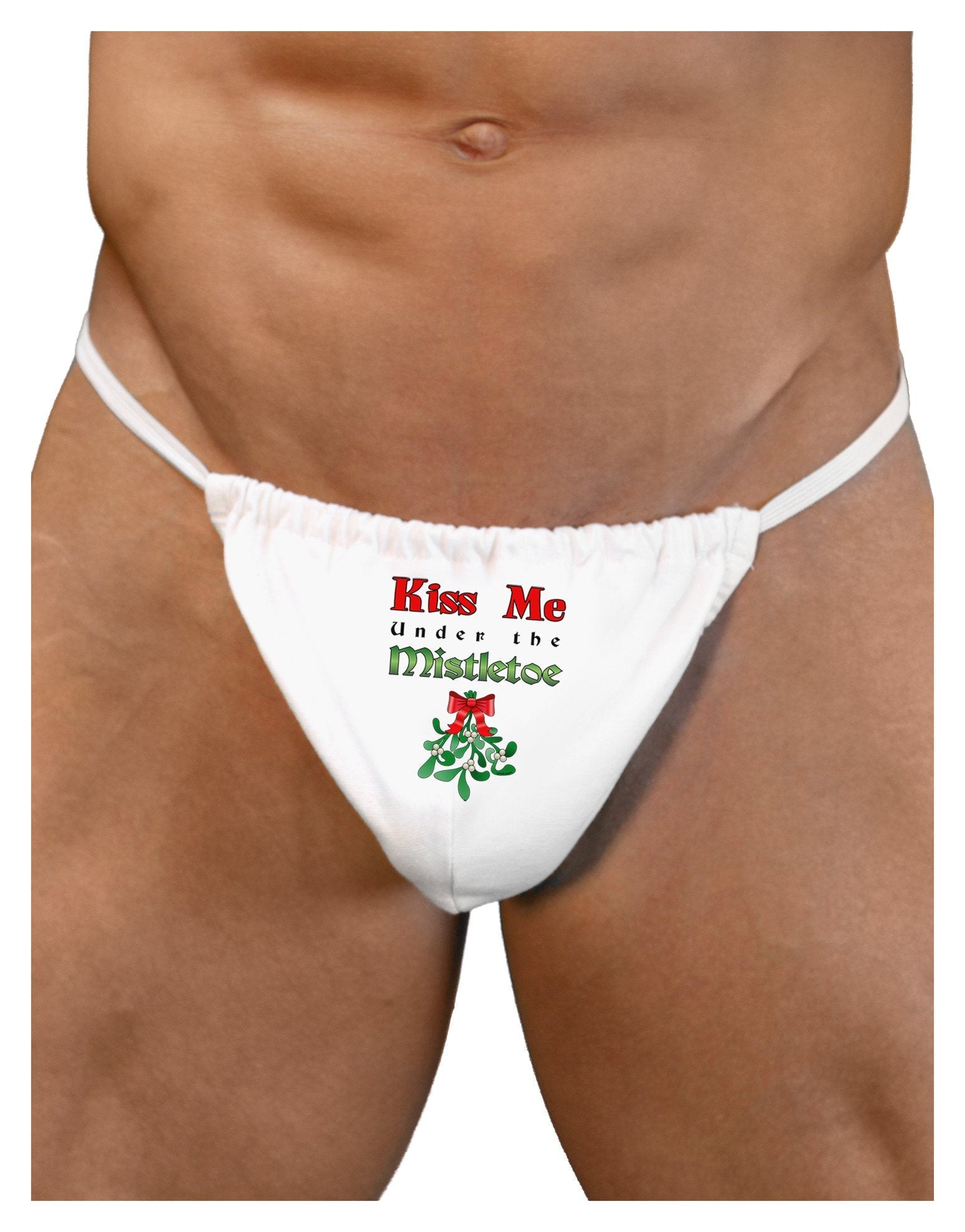 Kiss Me Under the Mistletoe Christmas Mens G String Underwear