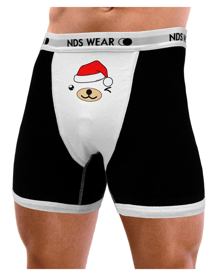 Kyu-T Face Beartholomew Santa Boy Bear Mens Boxer Brief Underwear-Boxer Briefs-NDS Wear-Black-with-White-Small-NDS WEAR