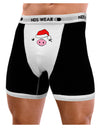 Kyu-T Face Oinkz Santa Hat Boy Pig Mens Boxer Brief Underwear-Boxer Briefs-NDS Wear-Black-with-White-Small-NDS WEAR