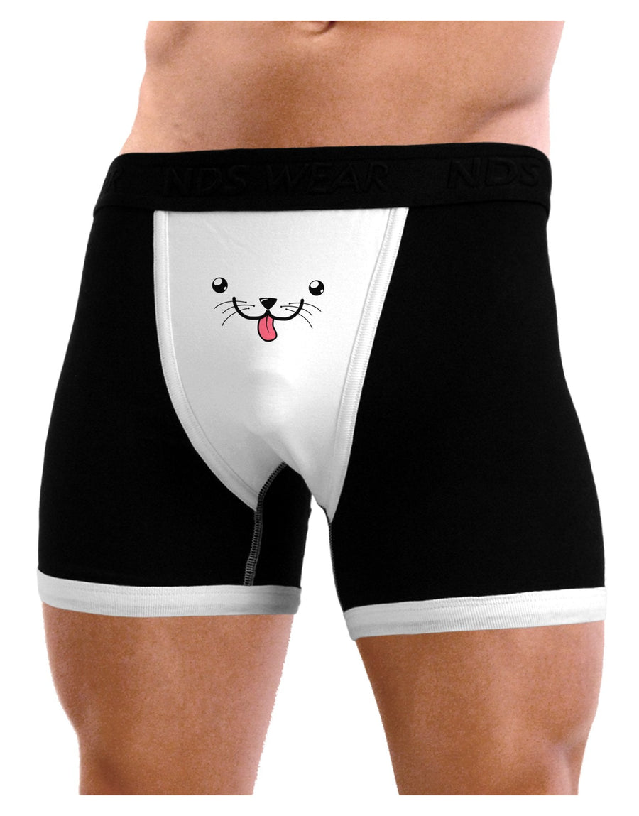 Kyu-T Face - Puppino the Puppy Dog Mens Boxer Brief Underwear-Boxer Briefs-NDS Wear-Black-with-White-Small-NDS WEAR