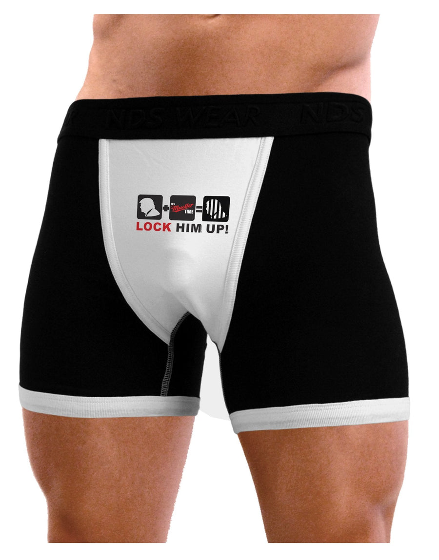 Lock Him Up Anti-Trump Funny Mens Boxer Brief Underwear by TooLoud-Boxer Briefs-NDS Wear-Black-with-White-Small-NDS WEAR