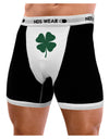 Lucky Four Leaf Clover St Patricks Day Mens Boxer Brief Underwear-Boxer Briefs-NDS Wear-Black-with-White-Small-NDS WEAR