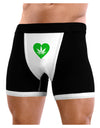 Marijuana Leaf Heart Green Mens Boxer Brief Underwear-Boxer Briefs-NDS Wear-Black-with-White-Small-NDS WEAR