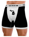 Michigan - United States Shape Mens Boxer Brief Underwear-Boxer Briefs-NDS Wear-Black-with-White-Small-NDS WEAR