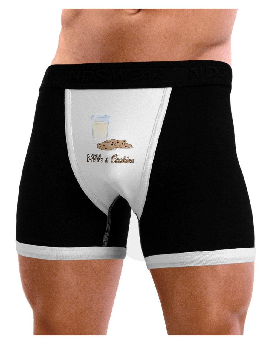 Milk and Cookies Design Text Mens Boxer Brief Underwear-Boxer Briefs-NDS Wear-Black-with-White-Small-NDS WEAR