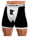 Minnesota - United States Shape Mens Boxer Brief Underwear-Boxer Briefs-NDS Wear-Black-with-White-Small-NDS WEAR