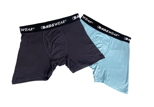 NDS Wear Men’s Bamboo Boxer Briefs – Soft Breathable Underwear 2-Pack (Blue/Black)-Boxer Brief-NDS Wear-Small-Blue & Black-NDS WEAR