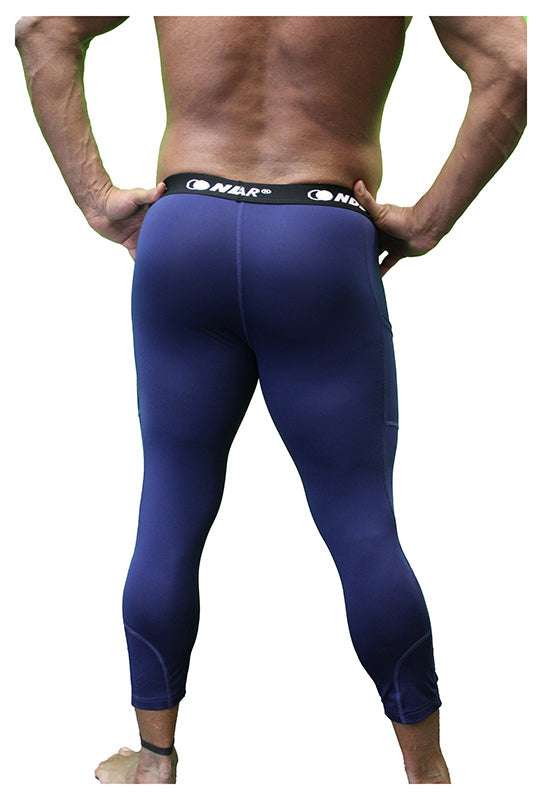 NDS Wear Men's 3/4 Compression Active Tights Color Navy-Compression Tights-NDS Wear-NDS WEAR