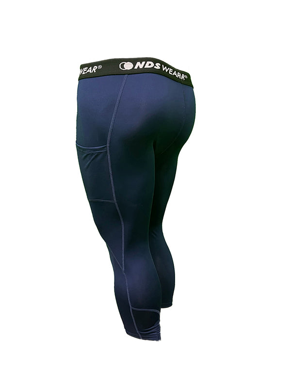 NDS Wear Men's 3/4 Compression Active Tights Color Navy-Compression Tights-NDS Wear-NDS WEAR