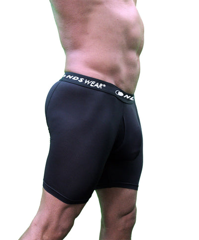 NDS Wear Mens Sport Mesh Boxer-Brief Fly Front 2 Pack Black & Blue-Boxer Briefs-NDS WEAR-NDS WEAR