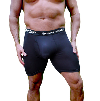 NDS Wear Mens Sport Mesh Boxer-Brief Fly Front 2 Pack Black & Blue-Boxer Briefs-NDS WEAR-NDS WEAR