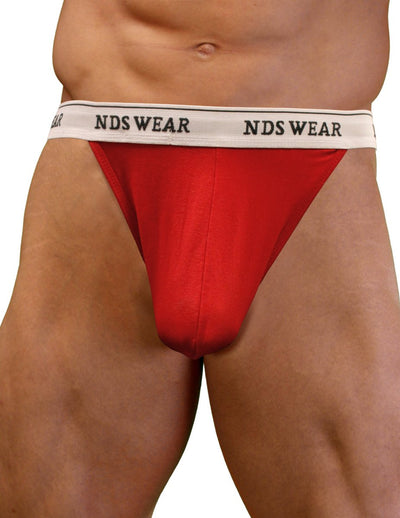 NDS Wear Men's Stretch Cotton Brazilian Thong in Red - Exclusive Closeout Offer - By NDS Wear-Mens G-String-NDS Wear-Small-Red-NDS WEAR