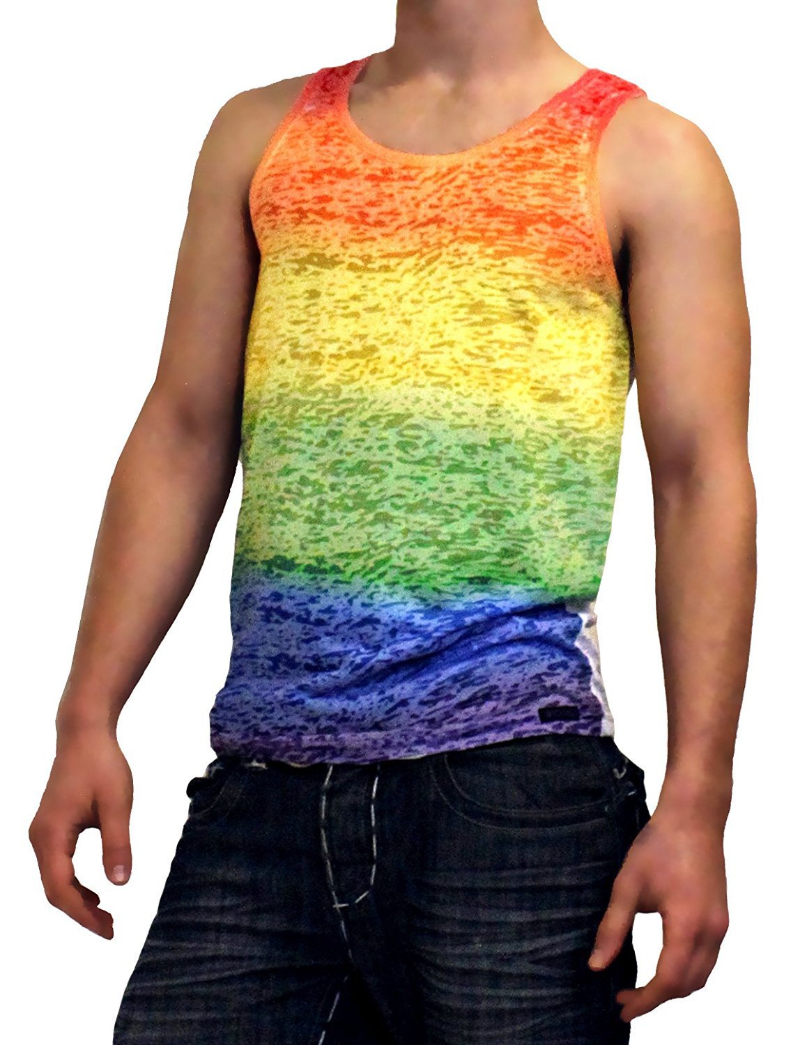 NDS Wear Rainbow Burnout Tank Top, Pride Tanktop - FLASH SALE-Tank-Top-NDS Wear-Small-NDS WEAR