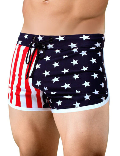 Neptio Brand's Stylish Men's Running Shorts or Swimsuit with American Flag Design-Running Shorts-NDS Wear-Small-NDS WEAR