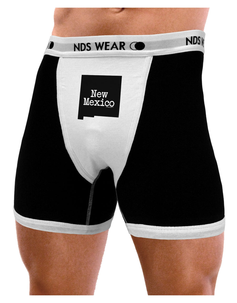 New Mexico - United States Shape Mens Boxer Brief Underwear by TooLoud-Boxer Briefs-NDS Wear-Black-with-White-Small-NDS WEAR