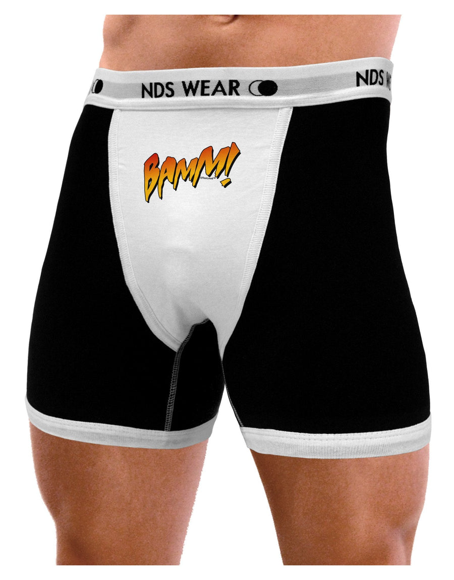 Onomatopoeia BAMM Mens Boxer Brief Underwear-Boxer Briefs-NDS Wear-Black-with-White-Small-NDS WEAR