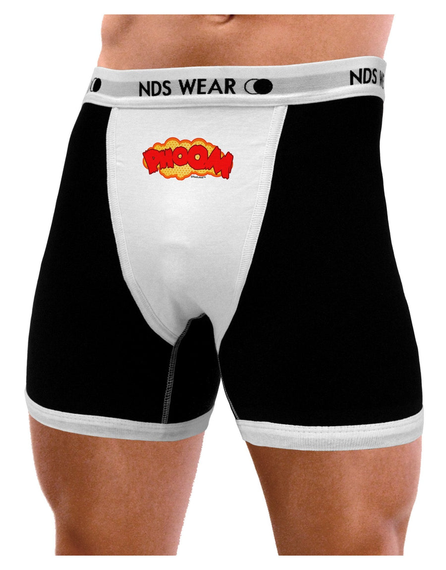 Onomatopoeia PHOOM Mens Boxer Brief Underwear-Boxer Briefs-NDS Wear-Black-with-White-Small-NDS WEAR