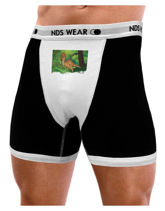 Parasaurolophus Walkeri - Without Name Mens Boxer Brief Underwear-Boxer Briefs-NDS Wear-Black-with-White-Small-NDS WEAR