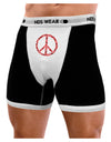 Peace Sign Hearts Red Mens Boxer Brief Underwear-Boxer Briefs-NDS Wear-Black-with-White-Small-NDS WEAR