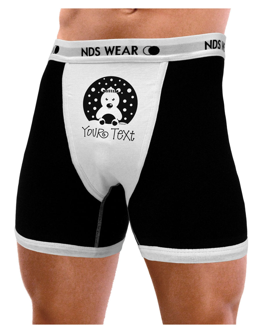 Personalized Matching Polar Bear Family Design - Your Text Mens Boxer Brief Underwear-Boxer Briefs-NDS Wear-Black-with-White-Small-NDS WEAR