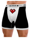 Pixel Heart Design 1 - Valentine's Day Mens Boxer Brief Underwear-Boxer Briefs-NDS Wear-Black-with-White-Small-NDS WEAR