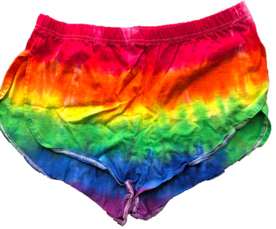 Rainbow Tie-Dye Adult Side Split Shorts-Short-NDS Wear-NDS WEAR