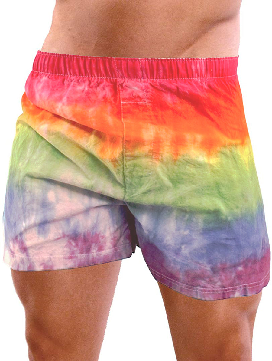 Rainbow Tie-Dye Gay Pride Mens Boxer Short-Boxers-LOBBO-Small-NDS WEAR