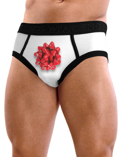 Red Present Bow - Mens Sexy Briefs Funny Underwear - White and Black-NDS Wear-NDS WEAR
