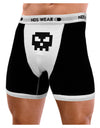 Retro 8-Bit Skull Mens Boxer Brief Underwear-Boxer Briefs-NDS Wear-Black-with-White-Small-NDS WEAR