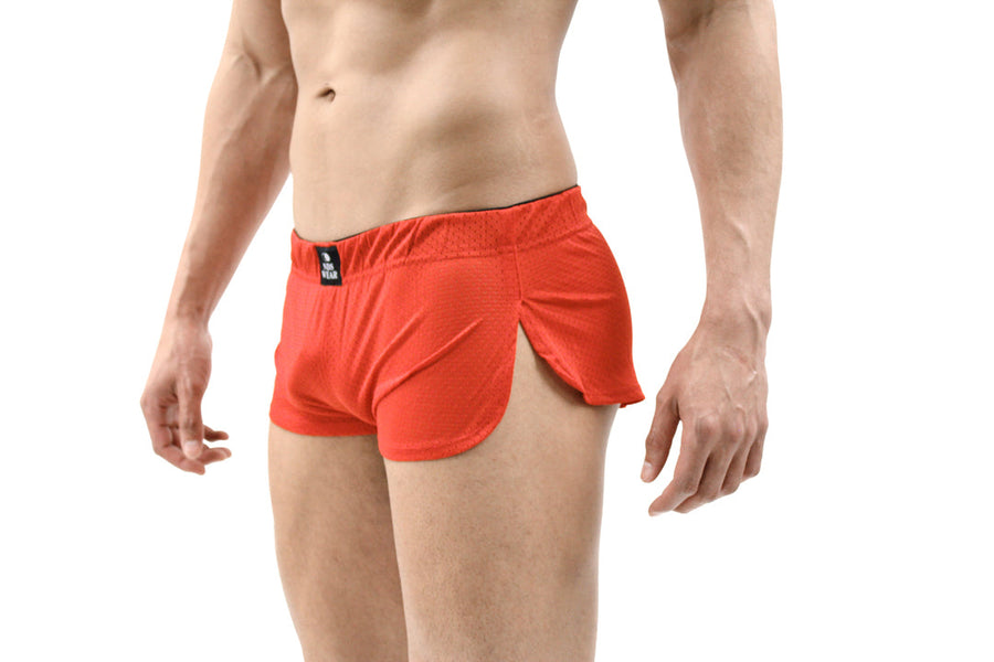 Mens sheer split shorts online