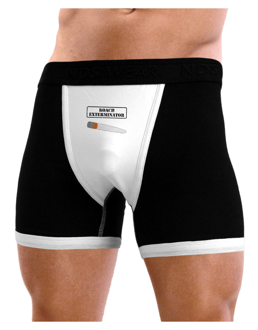 Roach Exterminator - Marijuana Mens Boxer Brief Underwear-Boxer Briefs-NDS Wear-Black-with-White-Small-NDS WEAR