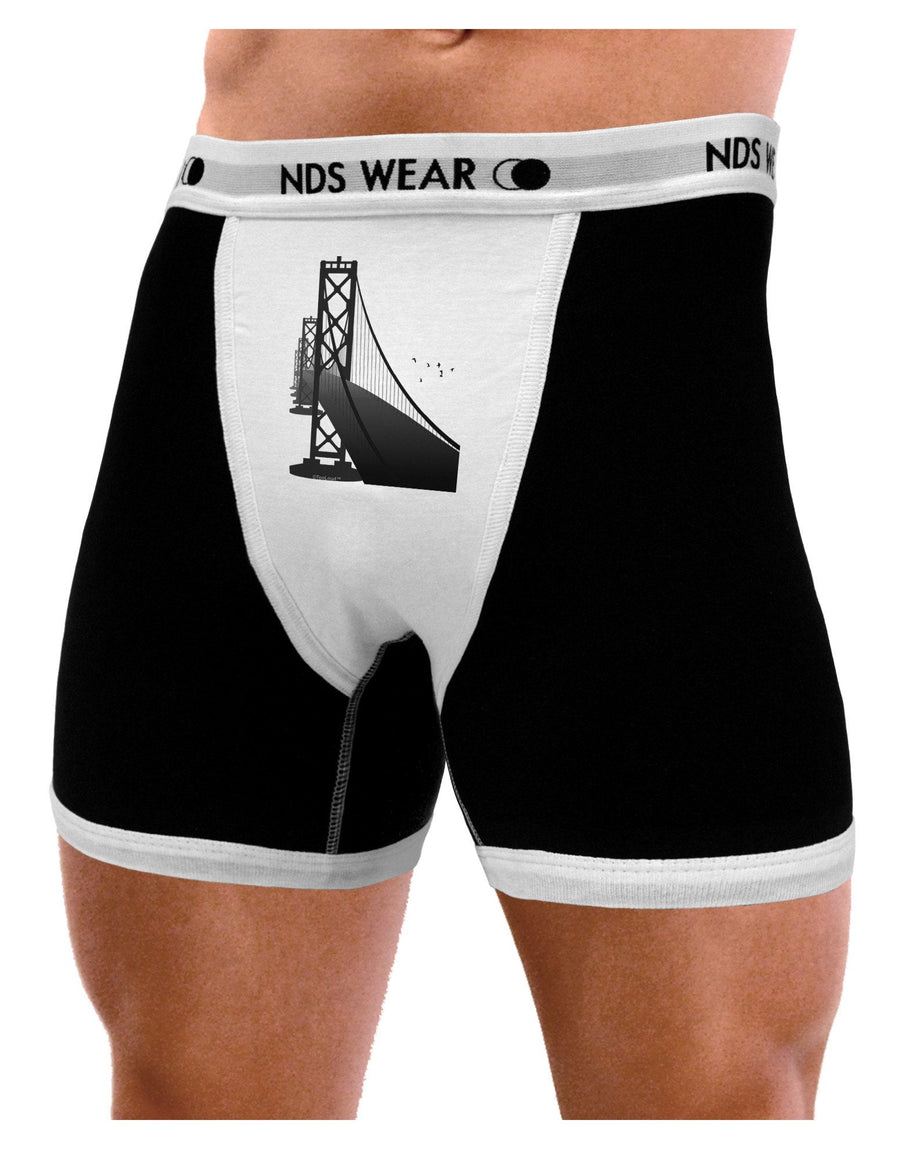 San Francisco Bay Bridge Mens Boxer Brief Underwear-Boxer Briefs-NDS Wear-Black-with-White-Small-NDS WEAR