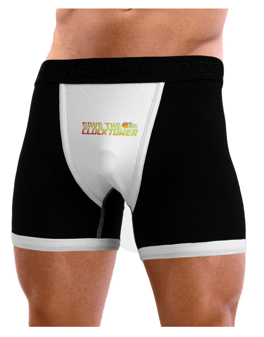 Save The Clock Tower Mens Boxer Brief Underwear by TooLoud-Boxer Briefs-NDS Wear-Black-with-White-Small-NDS WEAR