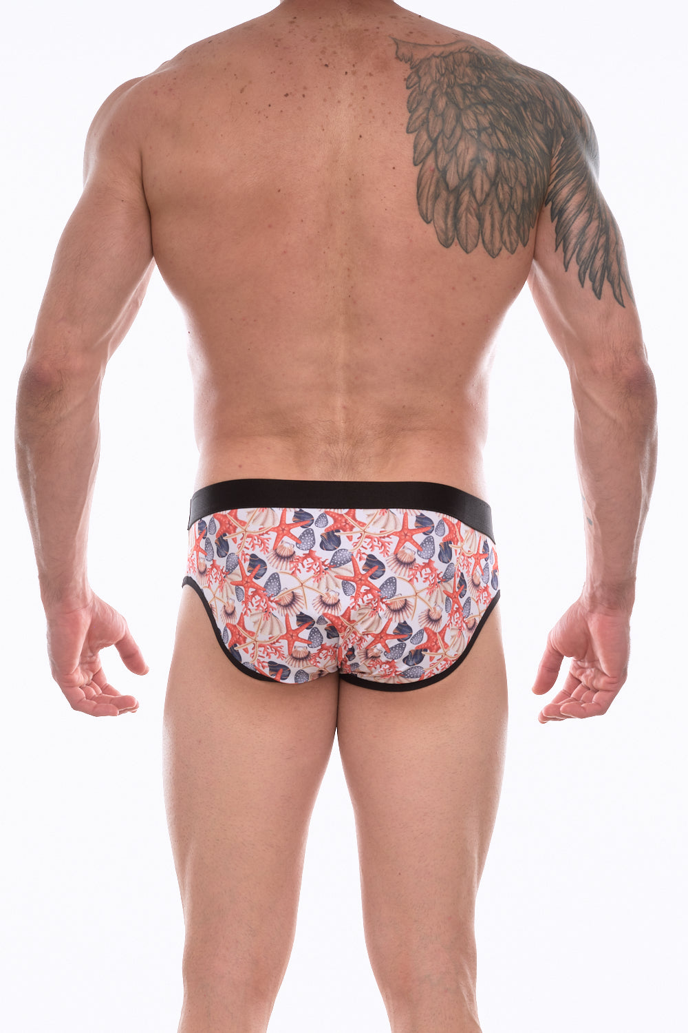Seashells Men's High Slip Brief Underwear-Mens Brief-NDS Wear-NDS WEAR