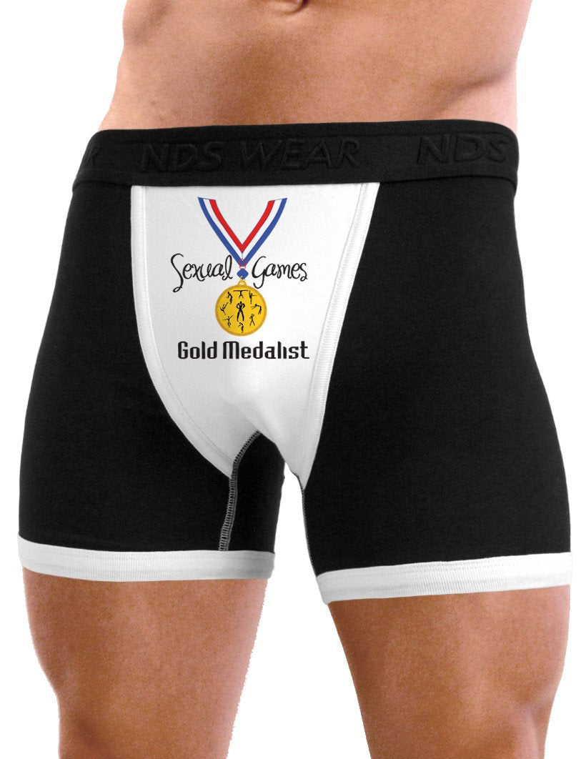 Sexual Games Gold Medalist - Mens Sexy Boxer Brief Underwear-Boxer Briefs-TooLoud-Black with White-Small-NDS WEAR