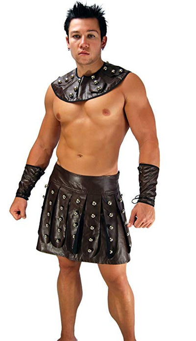 Sexy Greek Warrior Costume for Men-Costume-NDS WEAR-One Size-Brown-NDS WEAR