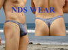 Shop Blue Melange Microfiber Thong - High-Quality and Comfortable Underwear for Men-Mens Thong-NDS WEAR-NDS WEAR
