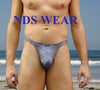 Shop Blue Melange Microfiber Thong - High-Quality and Comfortable Underwear for Men-Mens Thong-NDS WEAR-Small-NDS WEAR