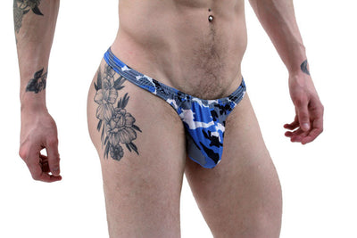 Shop Men's Blue Camo Thong Underwear-Mens Thong-NDS WEAR-NDS WEAR